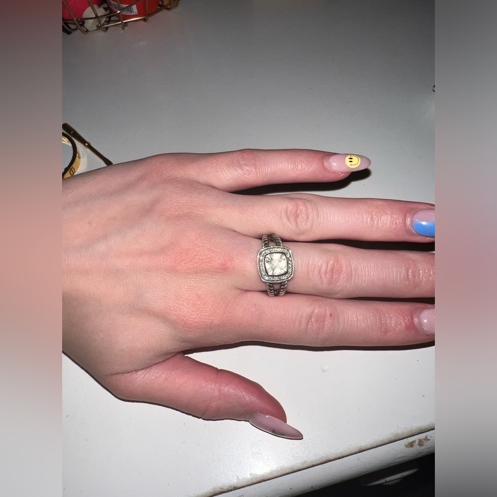 David Yurman Silver Ring with Light Blue Gemstone - Picture 11 of 11